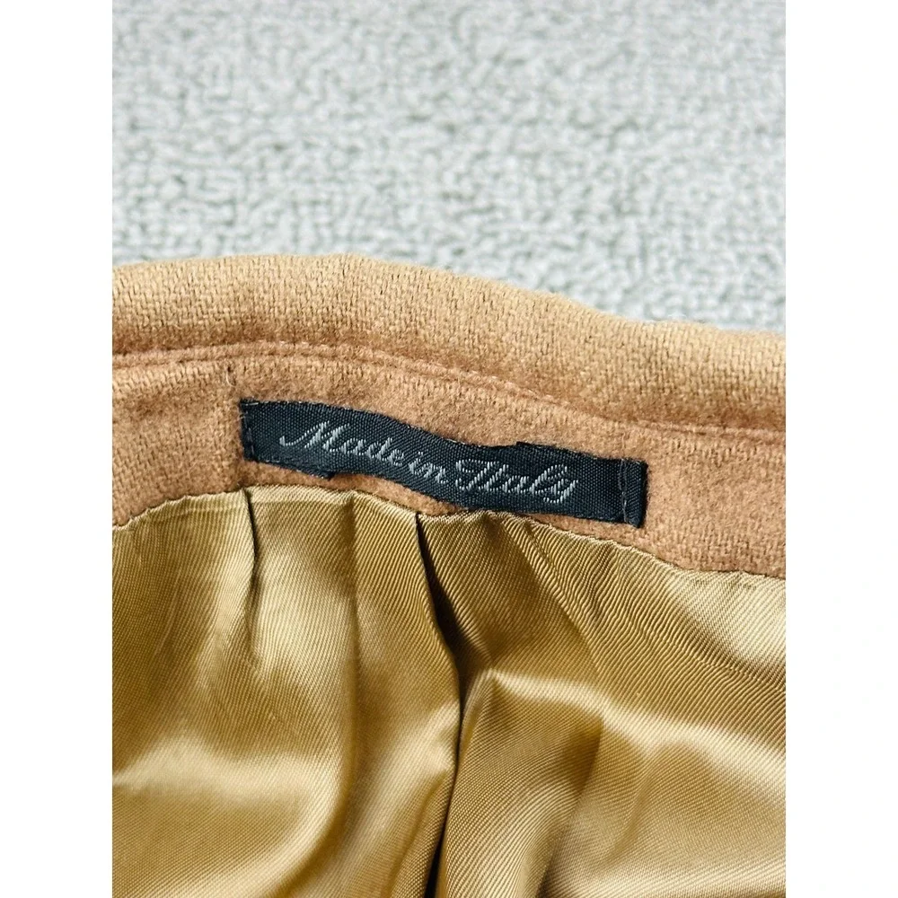 Vintage LEVETI Blazer Men 44R Tan Wool Cashmere Italy 3-Button Sport Coat Office